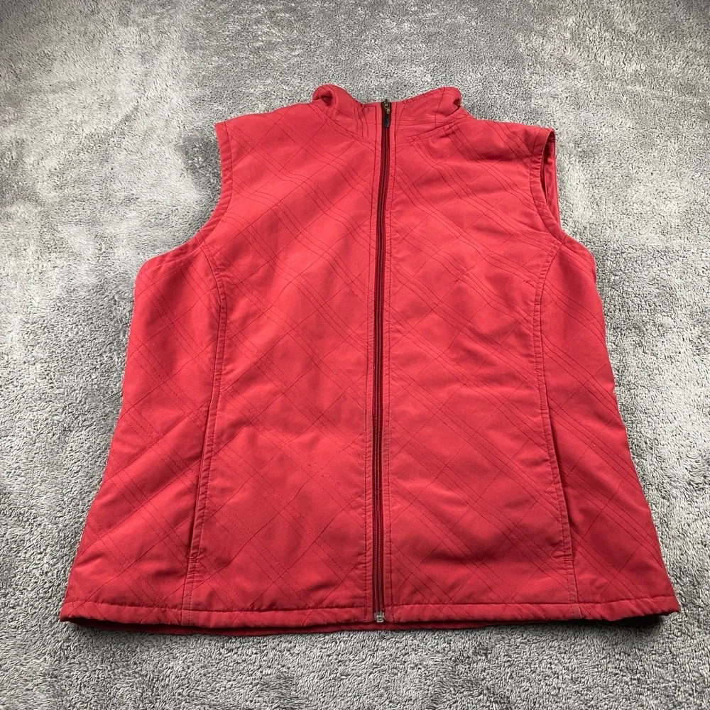 Columbia Full Zip‎ Up Vest Womens large Red Sleeveless